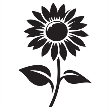 recommend clip art: sunflower black Silhouette vector