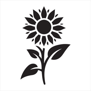 recommend clip art: sunflower black Silhouette vector