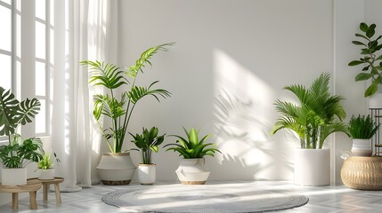 Fototapeta premium Stylish room interior with exotic house plants