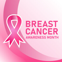 A pink ribbon with the words 