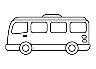 Bus clip art. Outline design for kids drawing and coloring. Vector illustration.