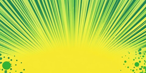 Fototapeta premium Bright Comic Rays in Green and Yellow Background