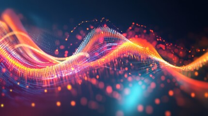 Ultra-wideband (UWB) communication visual, highlighting high-speed and low-power signal transmission for precise data transfer.