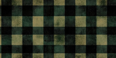 Dark Green Buffalo Plaid Pattern Background