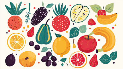 Vector fruits background