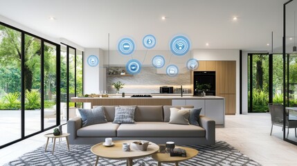 Zigbee communication network linking smart home devices in a seamless, low-power wireless system for enhanced connectivity.