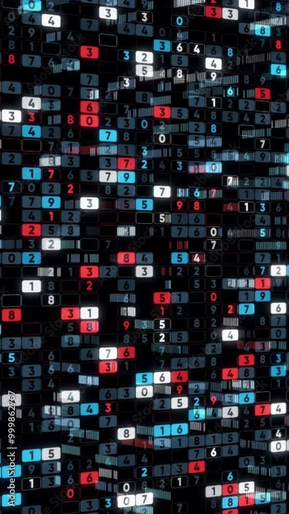 Poster abstract big data, digital code, futuristic informational technological computer generated display, 