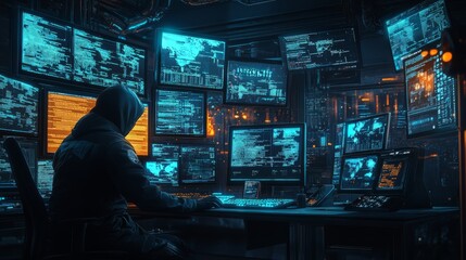 High-Tech Surveillance Room