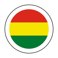 A round icon in the colors of the Bolivian flag. 