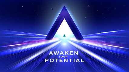 Awaken Your Potential A High-Quality Technology Background for Events, Seminars, and Workshops – Vector Design