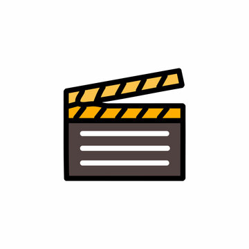 recommend clip art: Cinema clapperboard icon. Movie clapperboard vector icon
