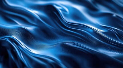 Abstract Wavy Blue Pattern with Shiny Texture