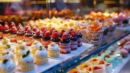 Variety of sweets gastronomy self service buffet