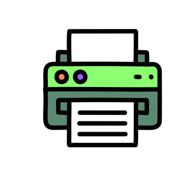 recommend clip art: Printer vector illustration, filled design editable outline icon.