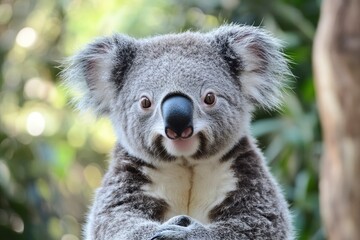 Obraz premium Photogenic Koala looking at the camera ,generative ai