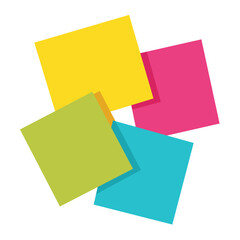 Realistic Multicolor Sticky Notes Vector.