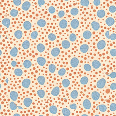 Obraz premium Artistic Risograph Seamless Pattern with Freeform Dots and Lines. Perfect for: Creative industry events, branding conferences, business design exhibitions