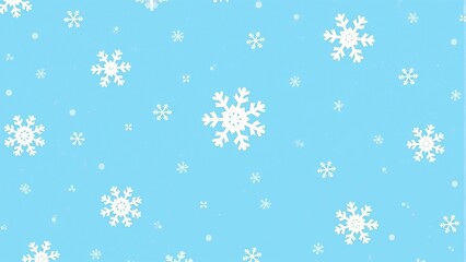 Snowflakes pattern on blue background with copy space