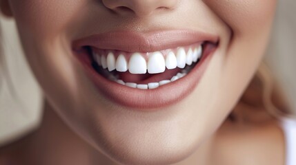 Fototapeta premium Girl smiling with perfect smile and white teeth