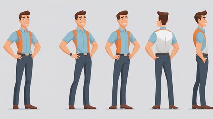 Obraz premium cartoon character poses