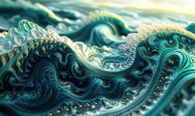 Surreal Ocean Waves with Intricate Patterns