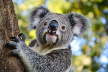 Obraz premium Photogenic Koala looking at the camera ,generative ai