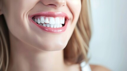 Obraz premium Girl smiling with perfect smile and white teeth