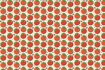 Tomatoes seamless pattern. Vector illustration in cartoon style. Vegetables background.