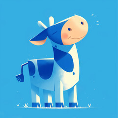 cute flat cartoon cow