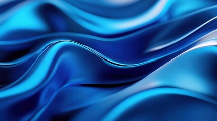 Obraz premium Abstract Blue Wavy Surface with Shiny, Glossy Texture