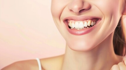 Obraz premium Girl smiling with perfect smile and white teeth