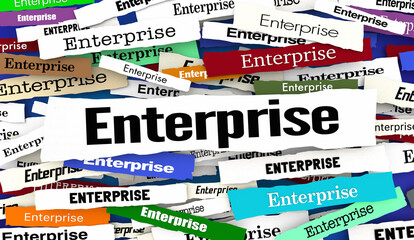 Enterprise Business News Headlines Update Company Corporation Organization 3d Illustration