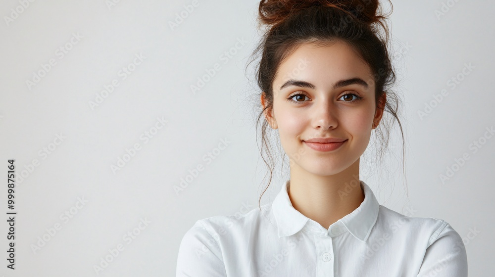 Poster a female entrepreneur in business casual giving a confident thumbs up gesture looking directly at th