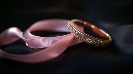 Elegant Rose Gold Ring with Ribbon