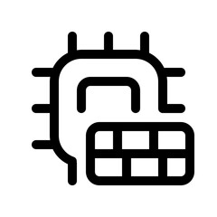 cpu blocker  icon with line style, perfect for user interface projects