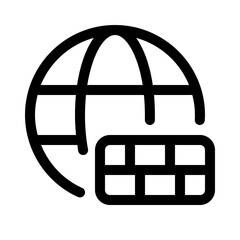 global firewall  icon with line style, perfect for user interface projects