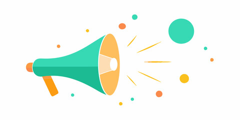 A vibrant and eye-catching illustration of a megaphone, perfect for promoting your latest announcement or sale.