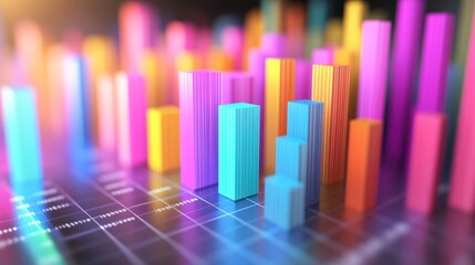 A 3D column chart showcasing revenue comparisons between multiple companies, with vibrant colors and clear labels emphasizing key performance indicators.