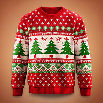 Christmas sweater on white background