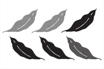 Black and white leaf ornament vector image for decoration resource
