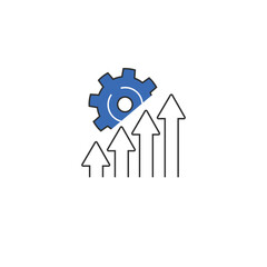Growth or Upward Trend Vector Line icon with Editable stroke width