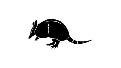 Armadillo emblem, black isolated silhouette