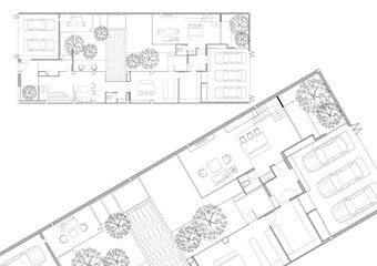 Floor plan designed building on the drawing.