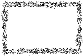 ボタニカルなフレーム　長方形　1色