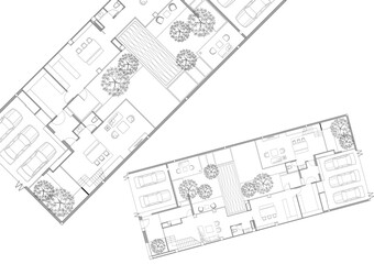 Floor plan designed building on the drawing.