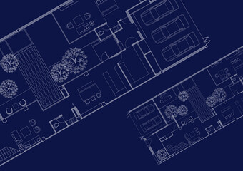 Floor plan designed building on the drawing.