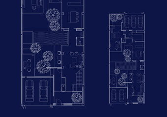 Floor plan designed building on the drawing.