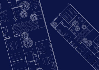 Floor plan designed building on the drawing.