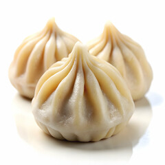 fresh steamy modak dumpling isolated on white background