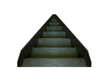 Concrete stairs leading down. On isolated transparent background.